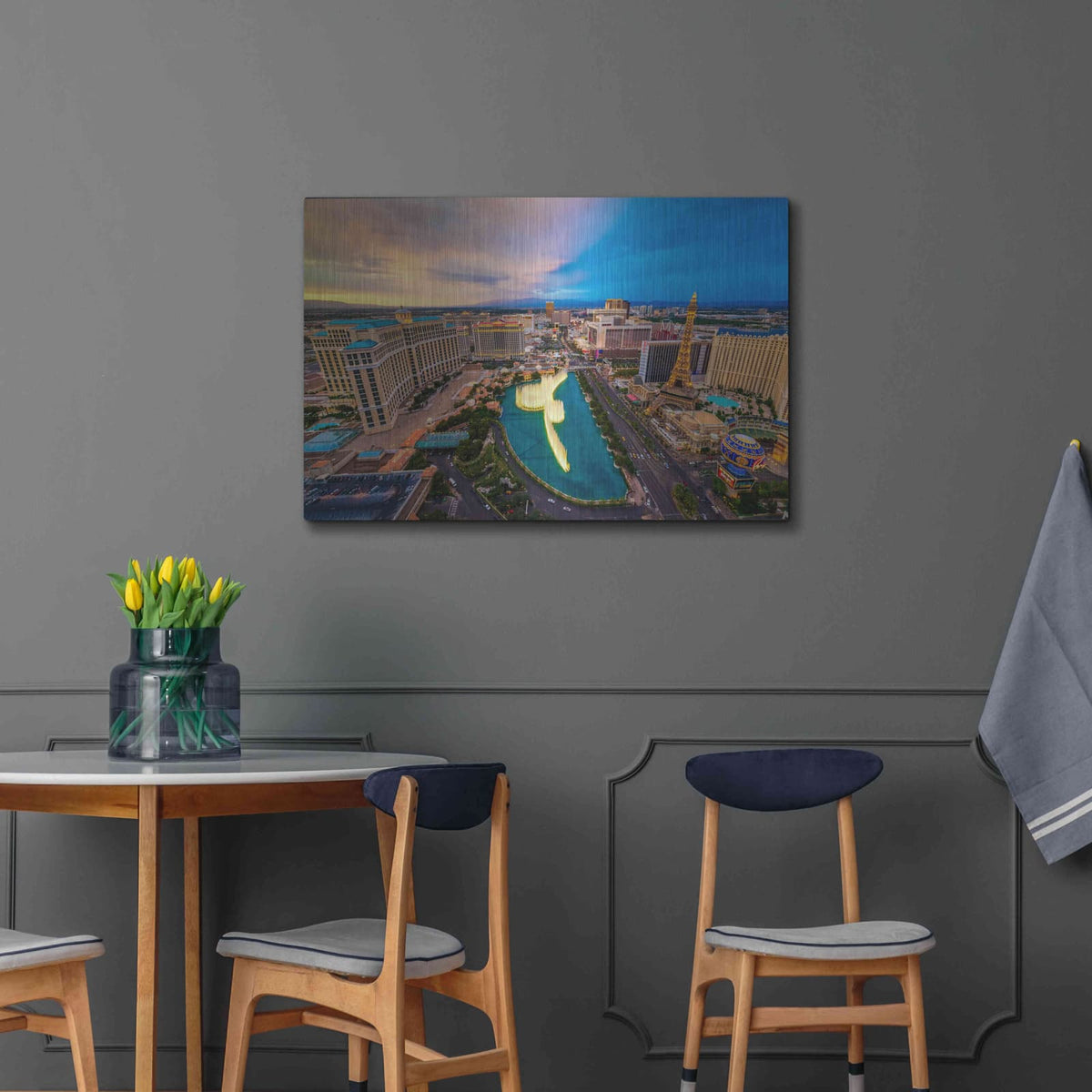 'Aerial Las Vegas' by Edin Chavez – Metal Wall Art, 36x24 room view