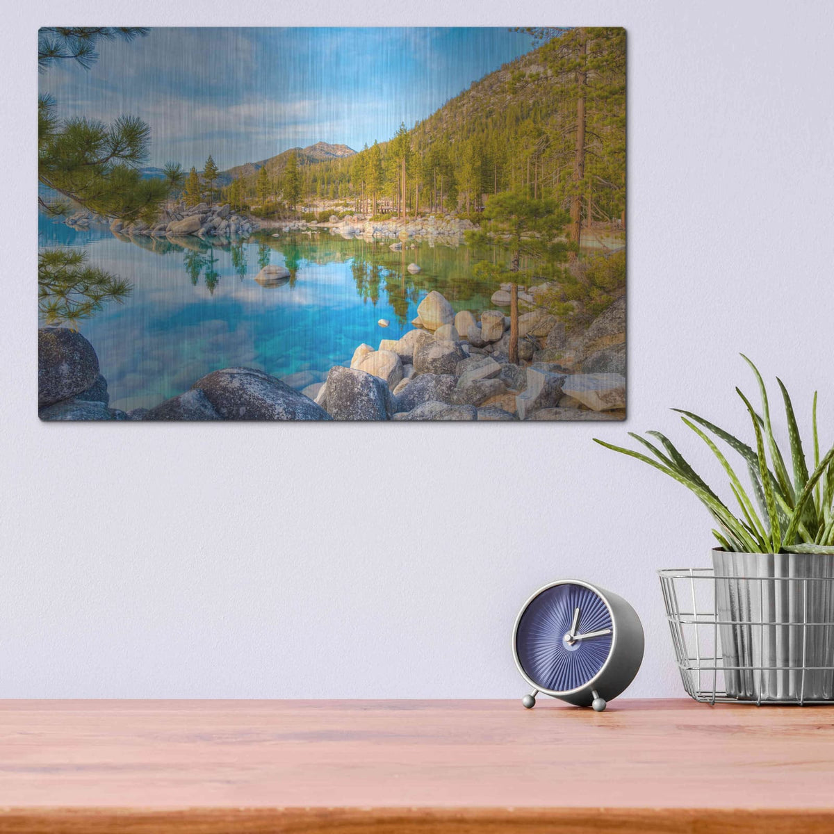 'Majestic Lake Tahoe' by Edin Chavez – Metal Wall Art, 16x12 room view