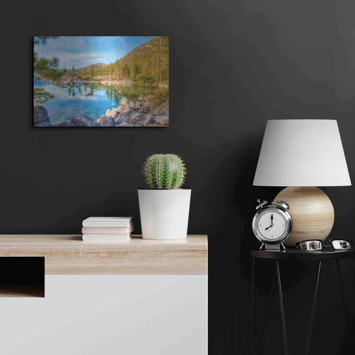'Majestic Lake Tahoe' by Edin Chavez – Metal Wall Art, 24x16 room view