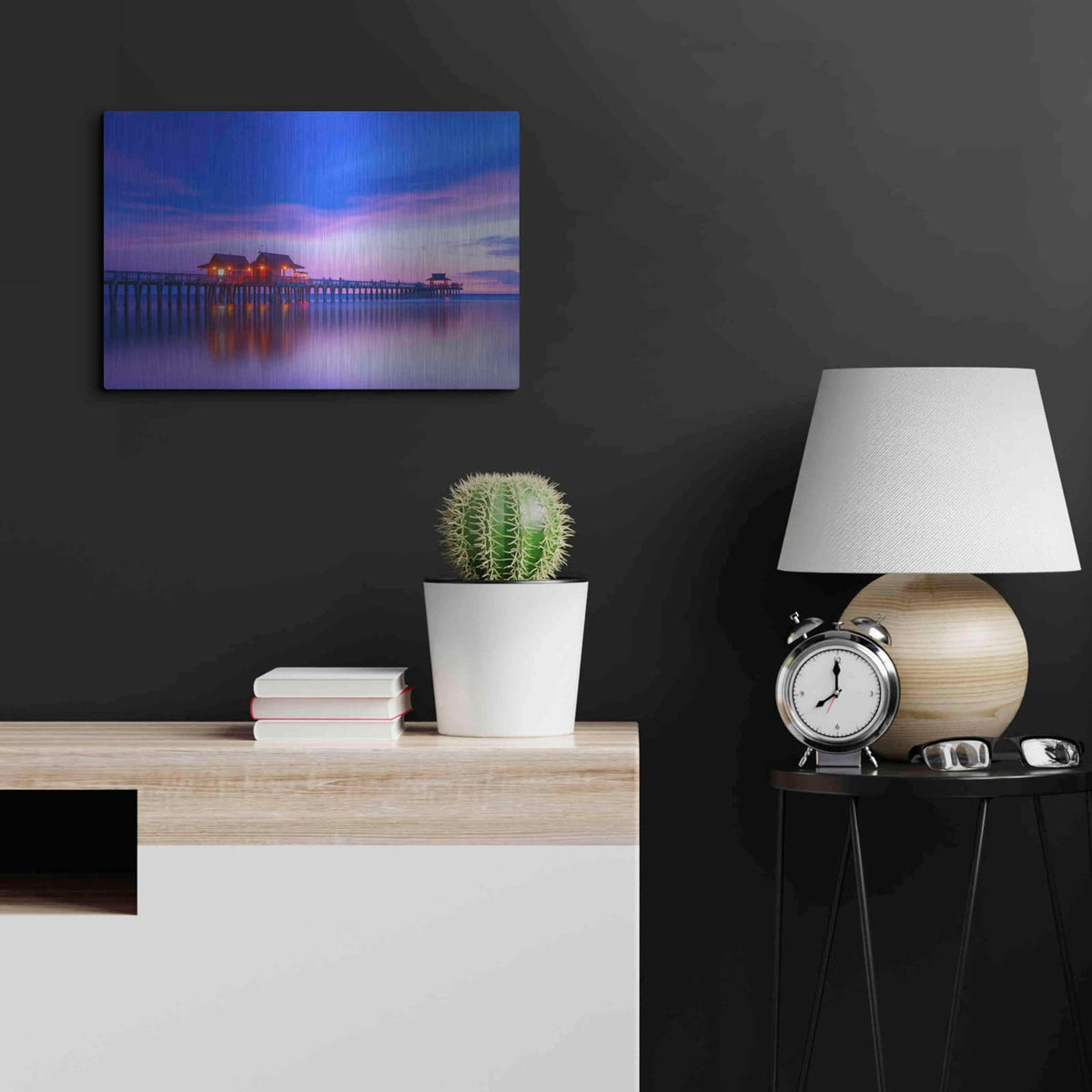 'Violet Pier' by Edin Chavez – Metal Wall Art, 24x16 room view