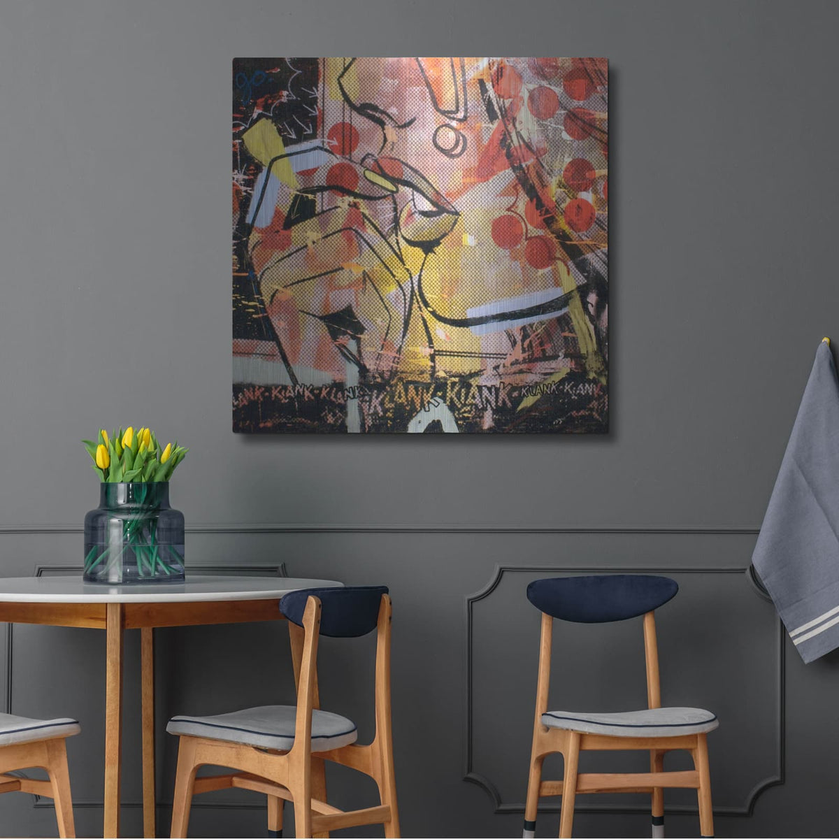 'Klank Klank' by Dan Monteavaro – Metal Wall Art, 36x36 room view
