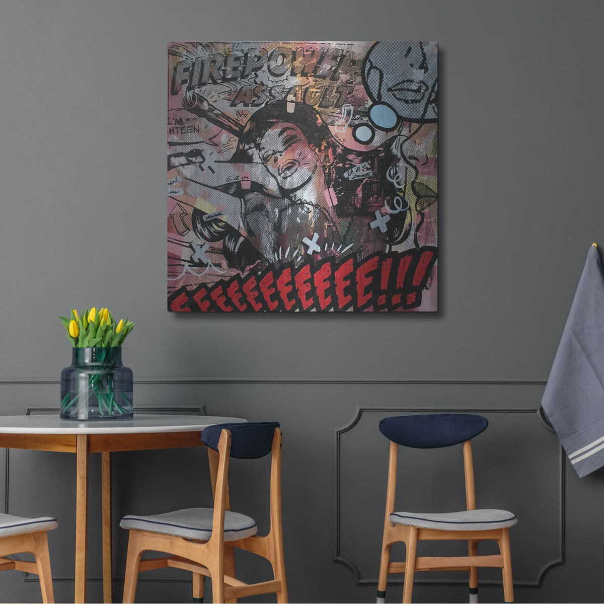 'Firepower Assault' by Dan Monteavaro – Metal Wall Art, 36x36 room view