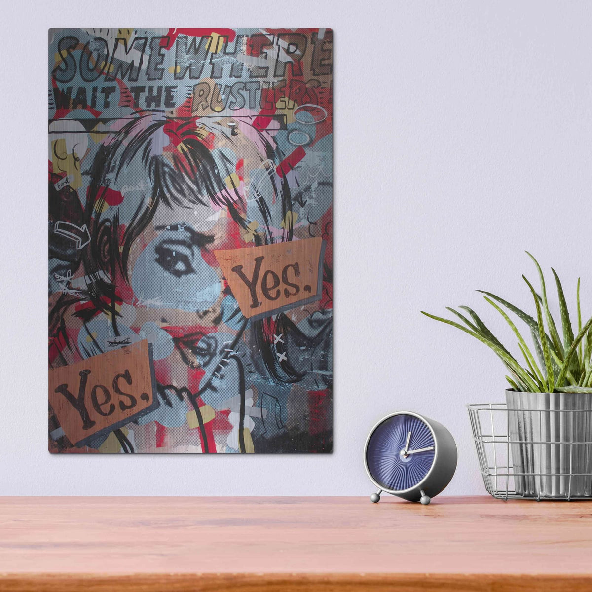 'Yes Yes' by Dan Monteavaro – Metal Wall Art, 12x16 room view