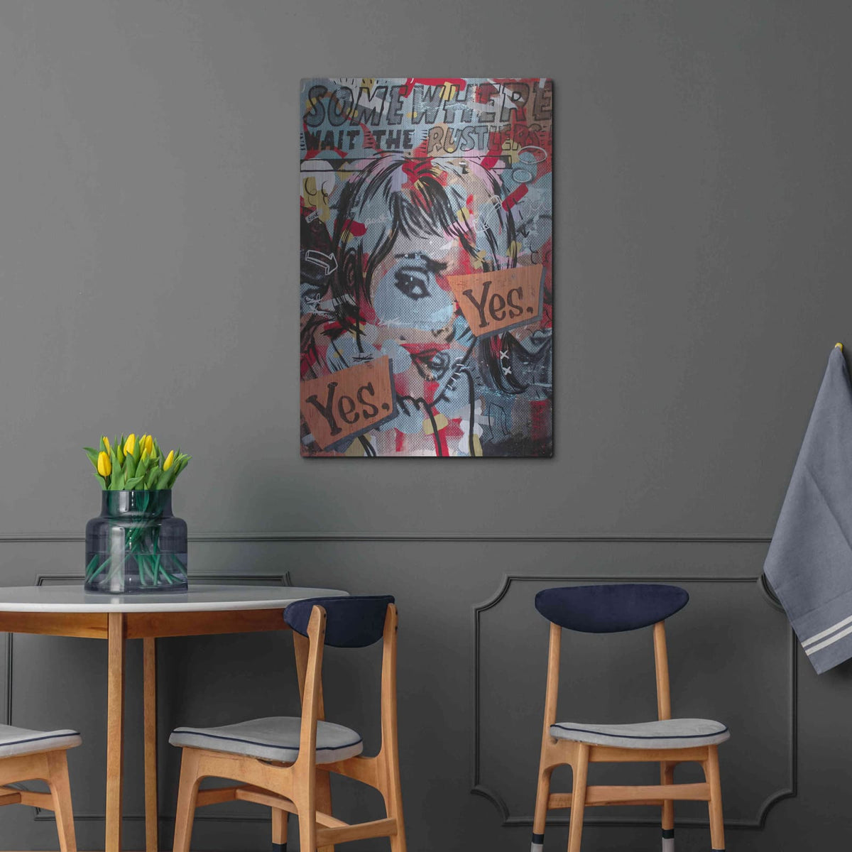 'Yes Yes' by Dan Monteavaro – Metal Wall Art, 24x36 room view