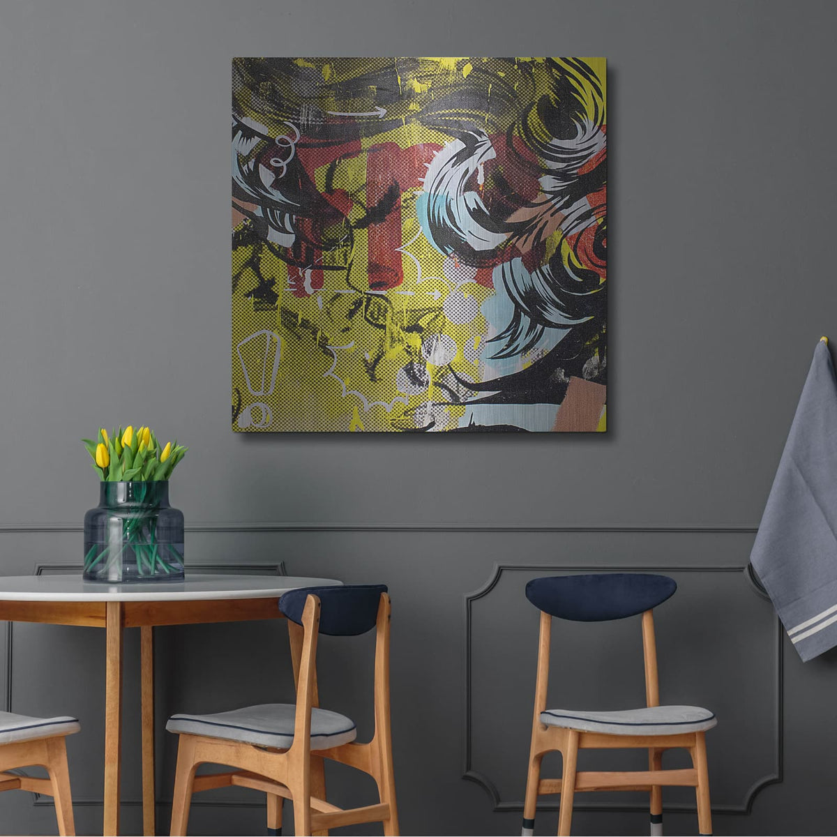 'Fret 1' by Dan Monteavaro – Metal Wall Art, 36x36 room view