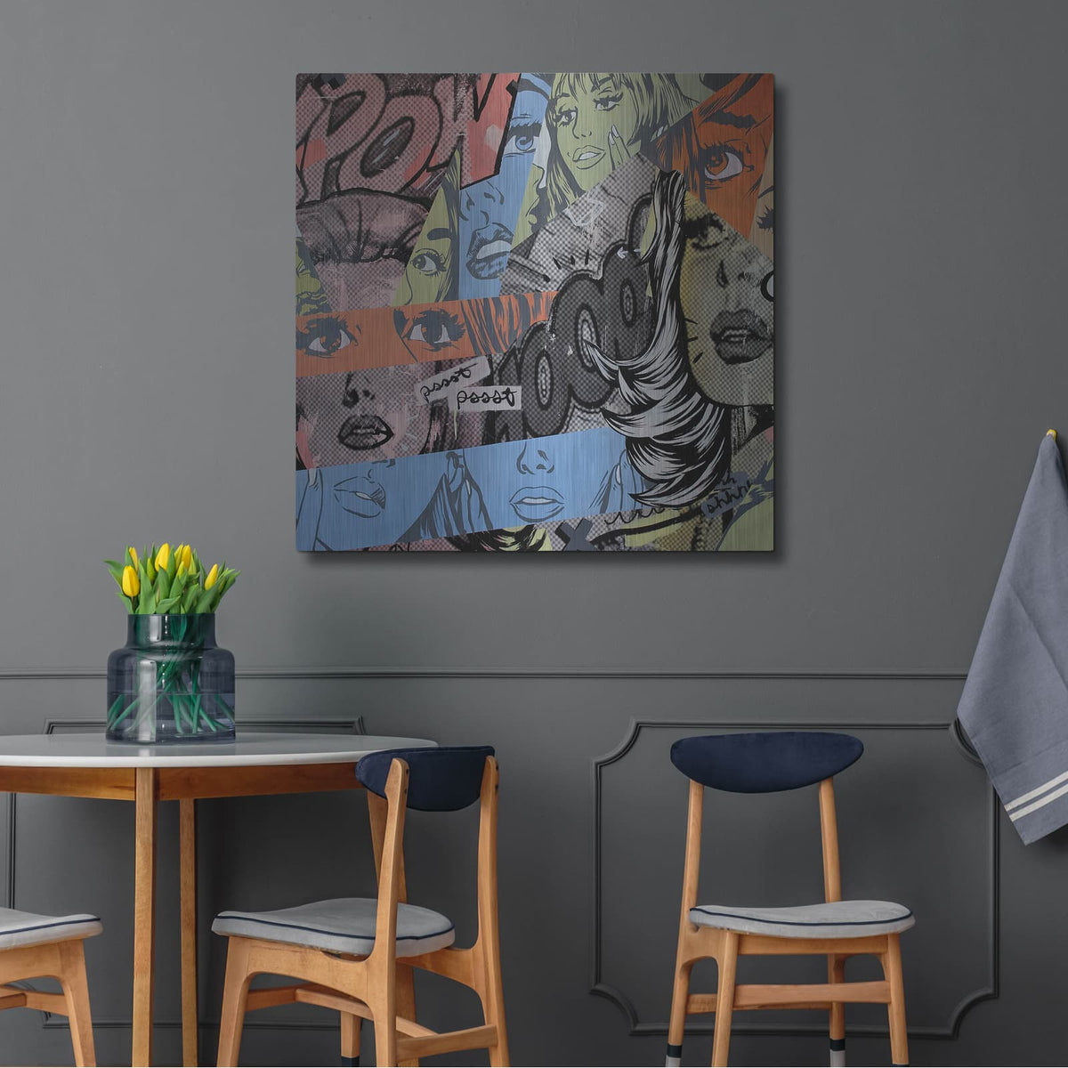 'Pow Wow' by Dan Monteavaro – Metal Wall Art, 36x36 room view