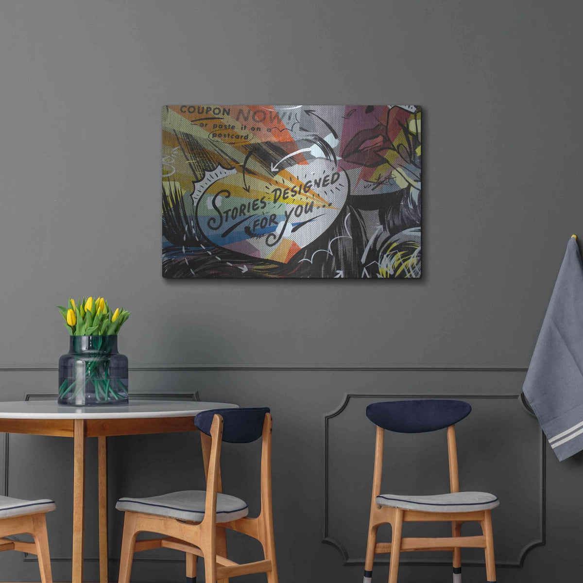 'Coupon Stories' by Dan Monteavaro – Metal Wall Art, 36x24 room view