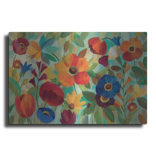 Luxe Metal Art 'Summer Floral V' by Silvia Vassileva, Metal Wall Art