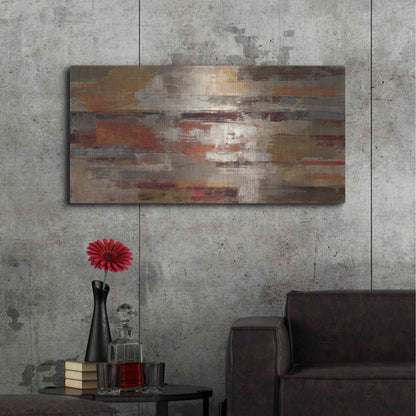 Luxe Metal Art 'Painted Desert Landscape' by Silvia Vassileva, Metal Wall Art,48x24