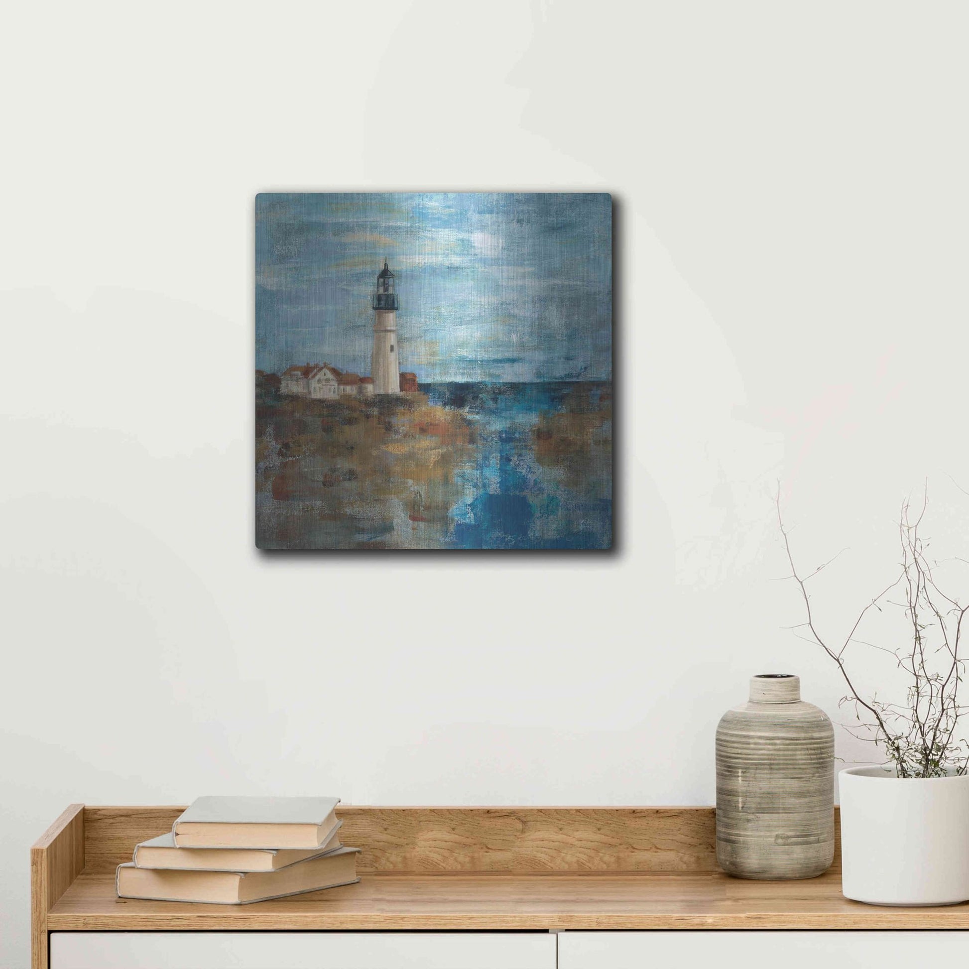 Luxe Metal Art 'Lighthouse Dream' by Silvia Vassileva, Metal Wall Art,12x12