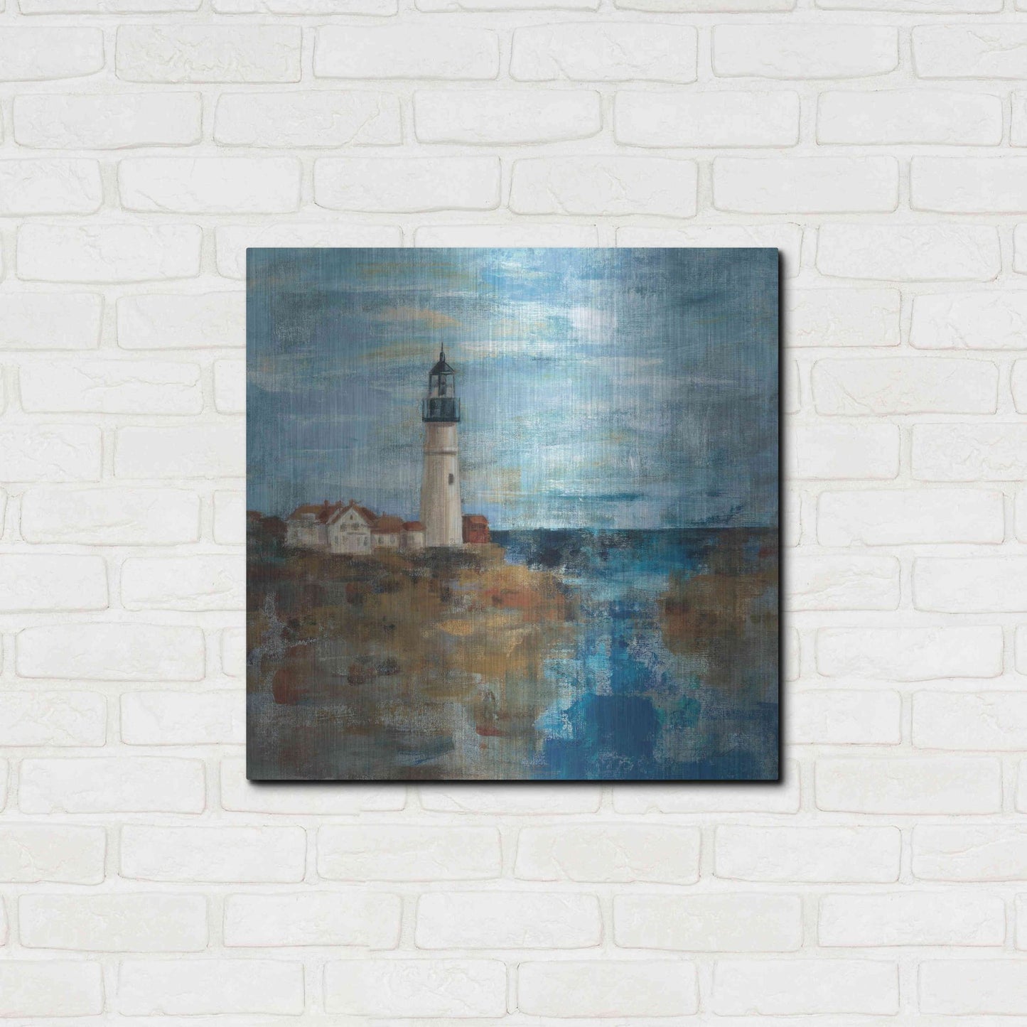 Luxe Metal Art 'Lighthouse Dream' by Silvia Vassileva, Metal Wall Art,24x24