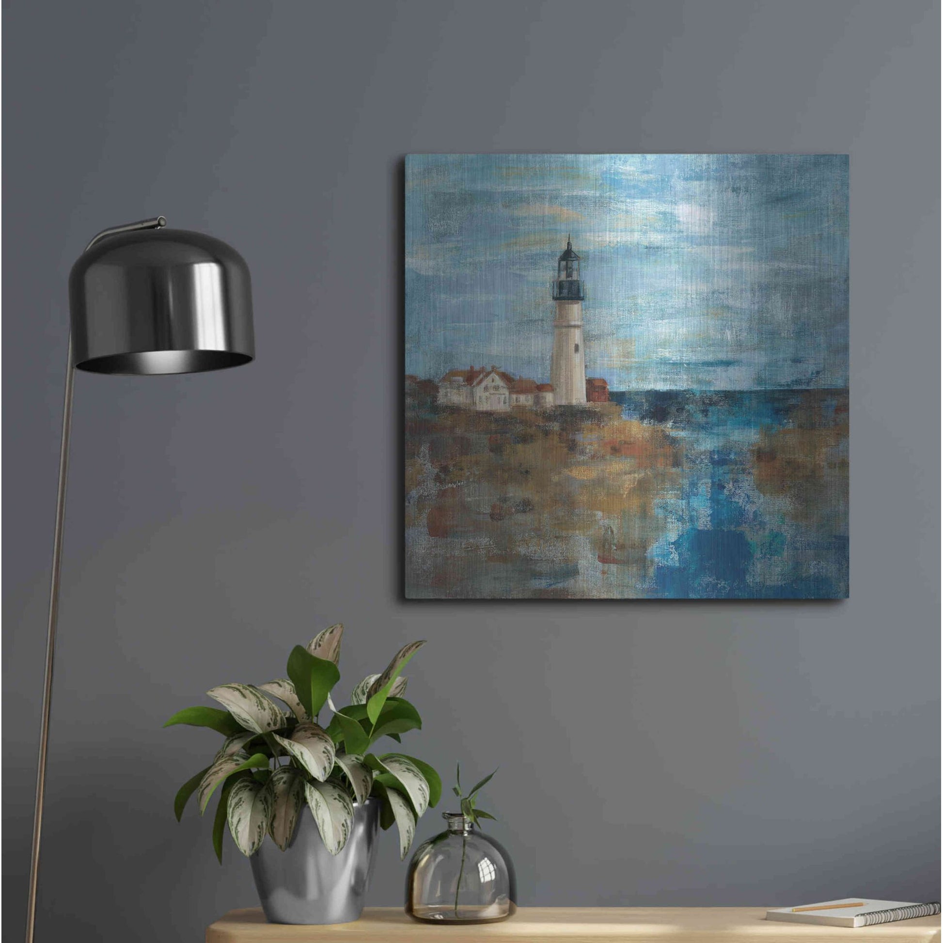 Luxe Metal Art 'Lighthouse Dream' by Silvia Vassileva, Metal Wall Art,24x24
