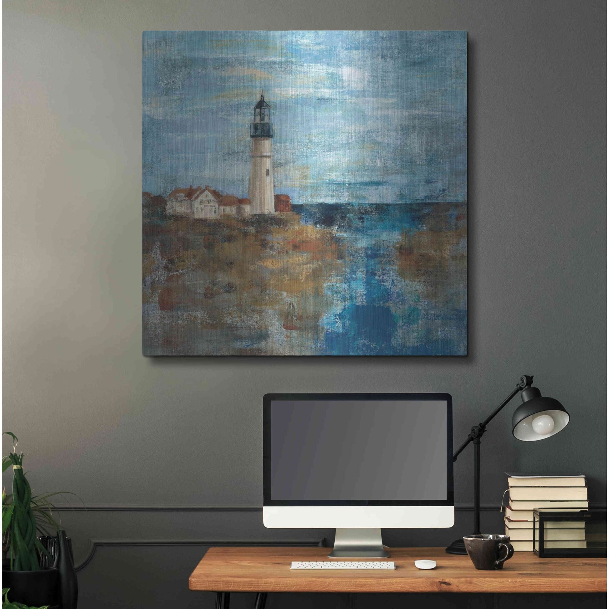 Luxe Metal Art 'Lighthouse Dream' by Silvia Vassileva, Metal Wall Art,36x36
