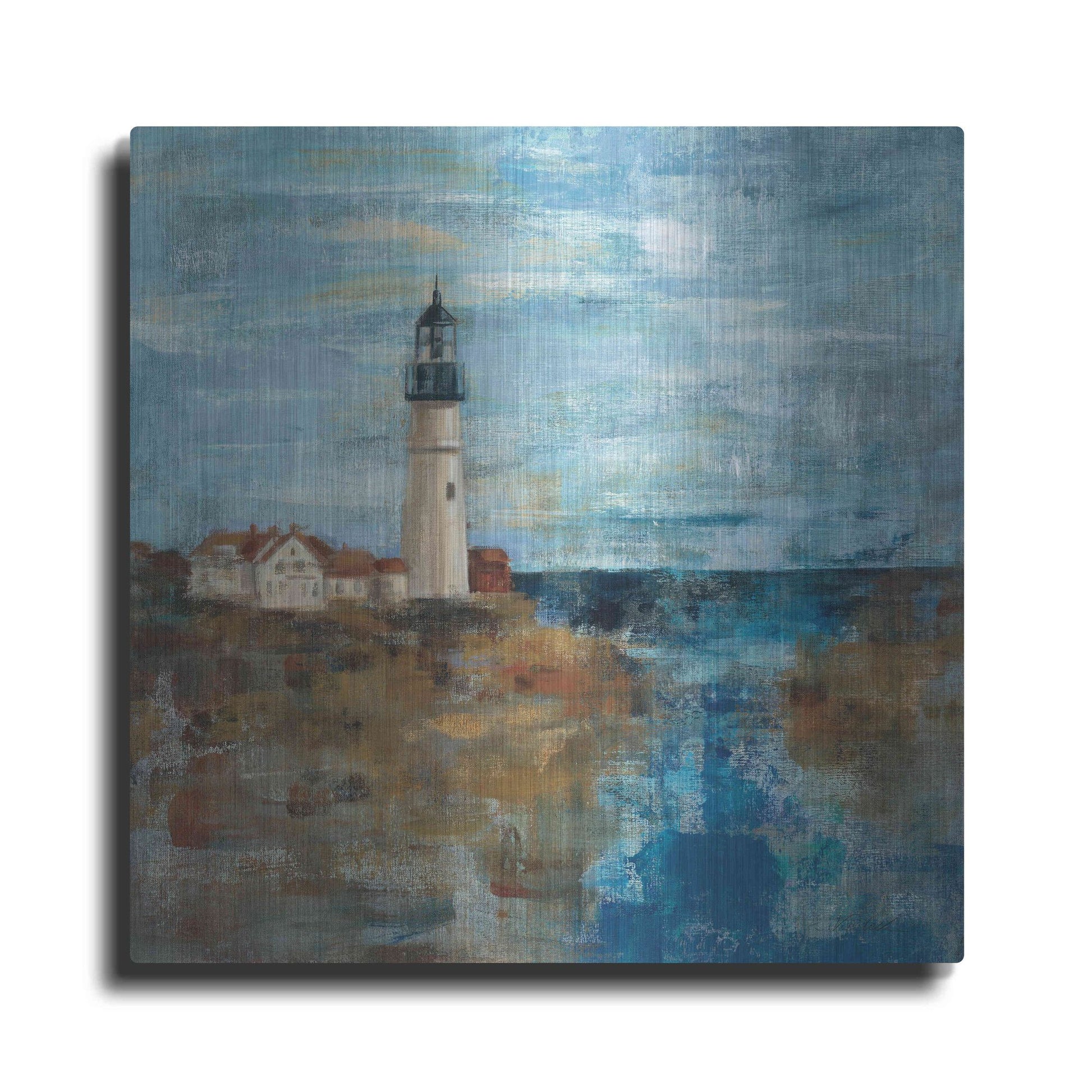 Luxe Metal Art 'Lighthouse Dream' by Silvia Vassileva, Metal Wall Art