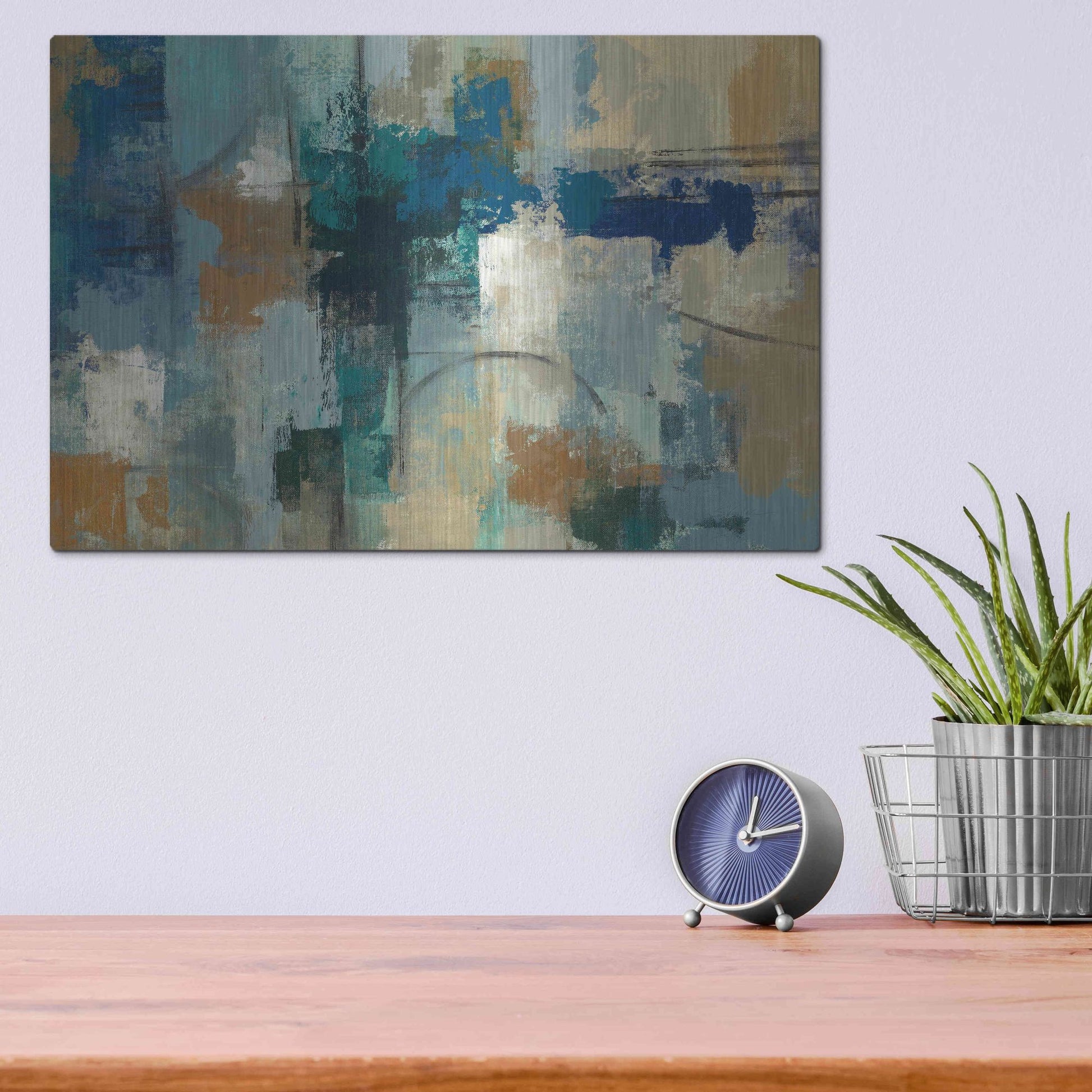 Luxe Metal Art 'Jasper Lagoon' by Silvia Vassileva, Metal Wall Art,16x12