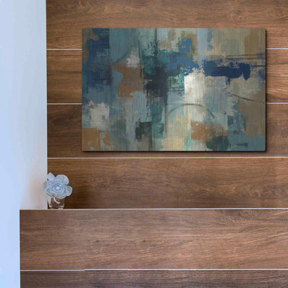 Luxe Metal Art 'Jasper Lagoon' by Silvia Vassileva, Metal Wall Art,16x12