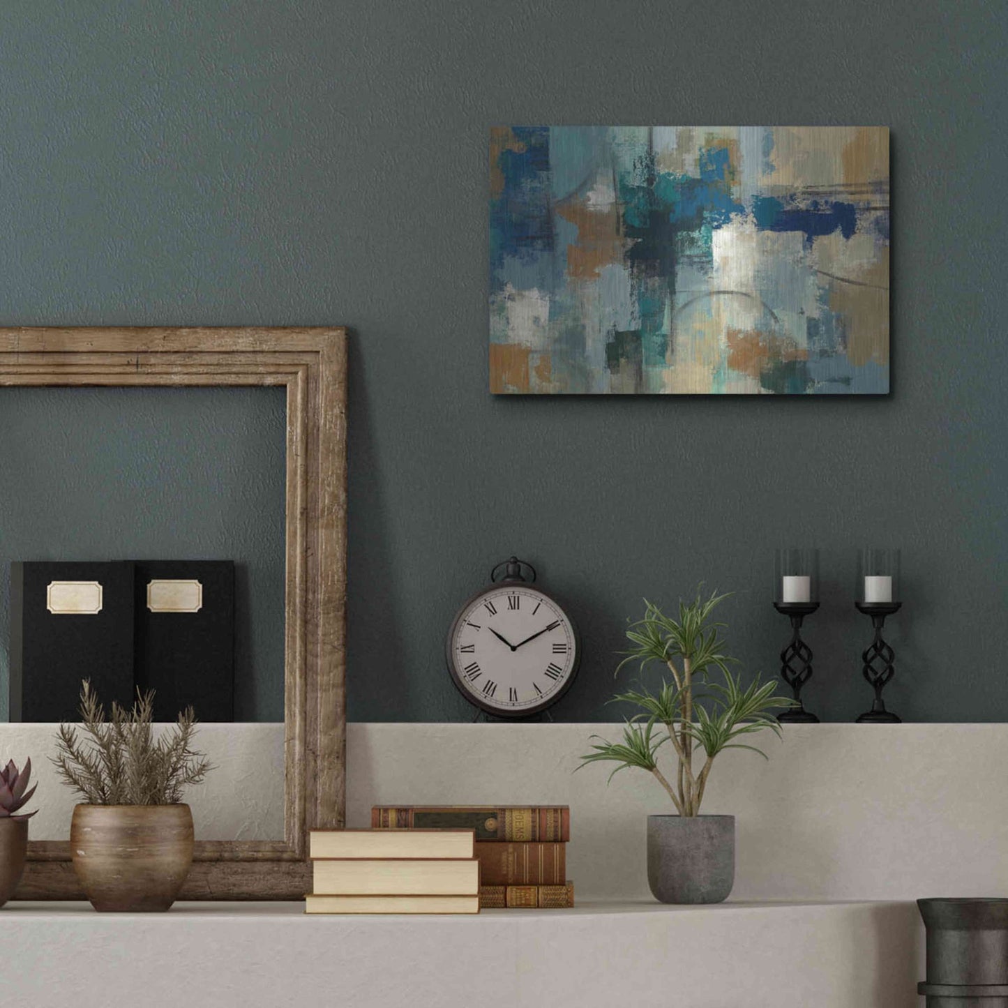 Luxe Metal Art 'Jasper Lagoon' by Silvia Vassileva, Metal Wall Art,16x12