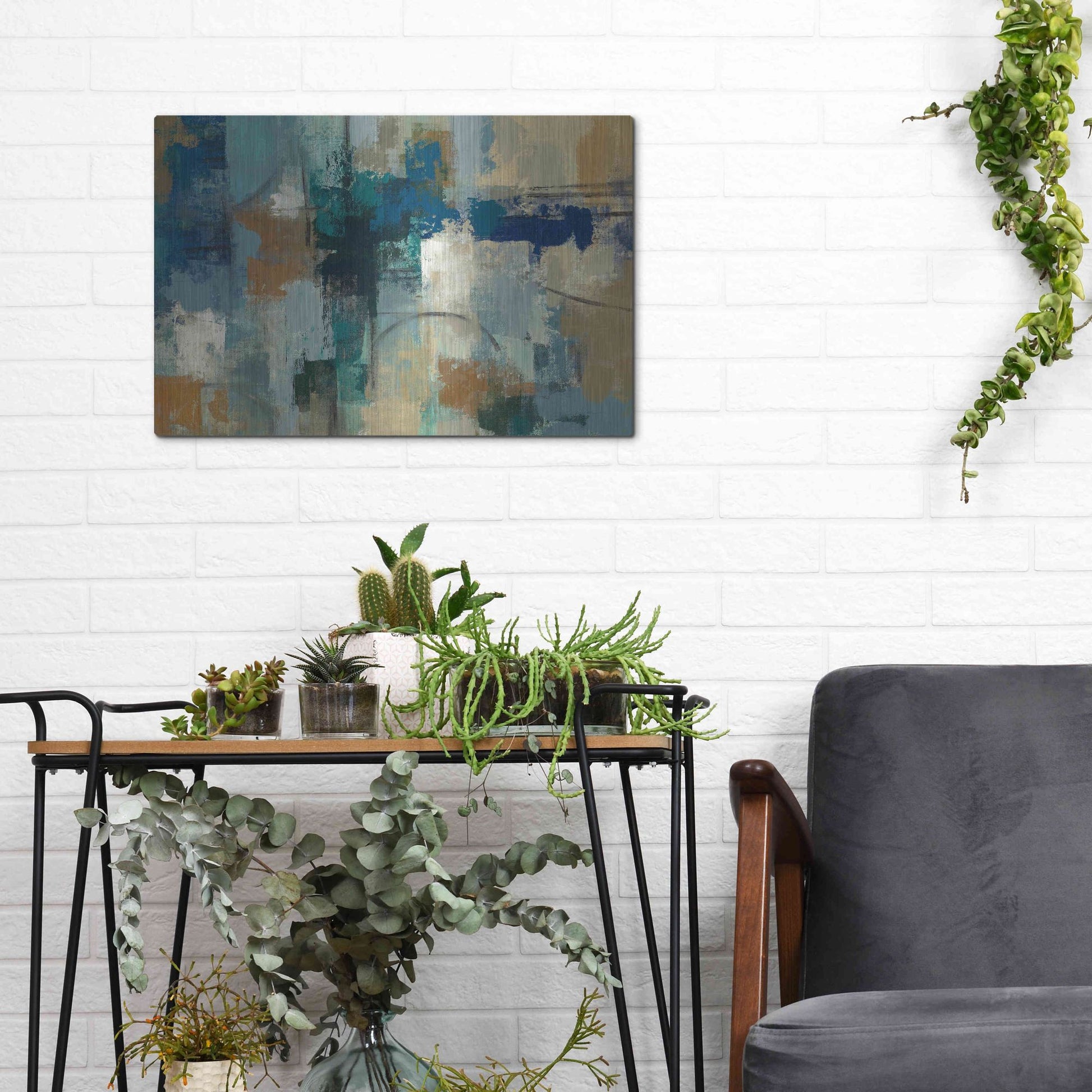 Luxe Metal Art 'Jasper Lagoon' by Silvia Vassileva, Metal Wall Art,16x12