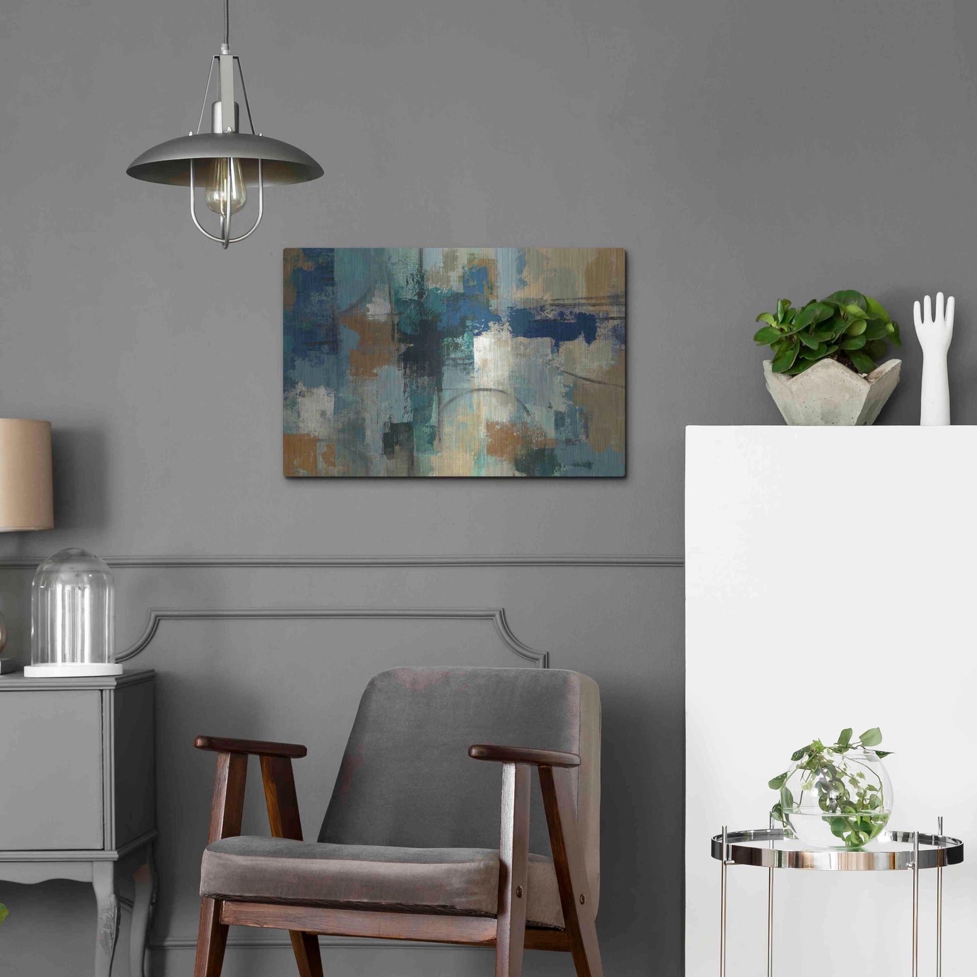 Luxe Metal Art 'Jasper Lagoon' by Silvia Vassileva, Metal Wall Art,24x16