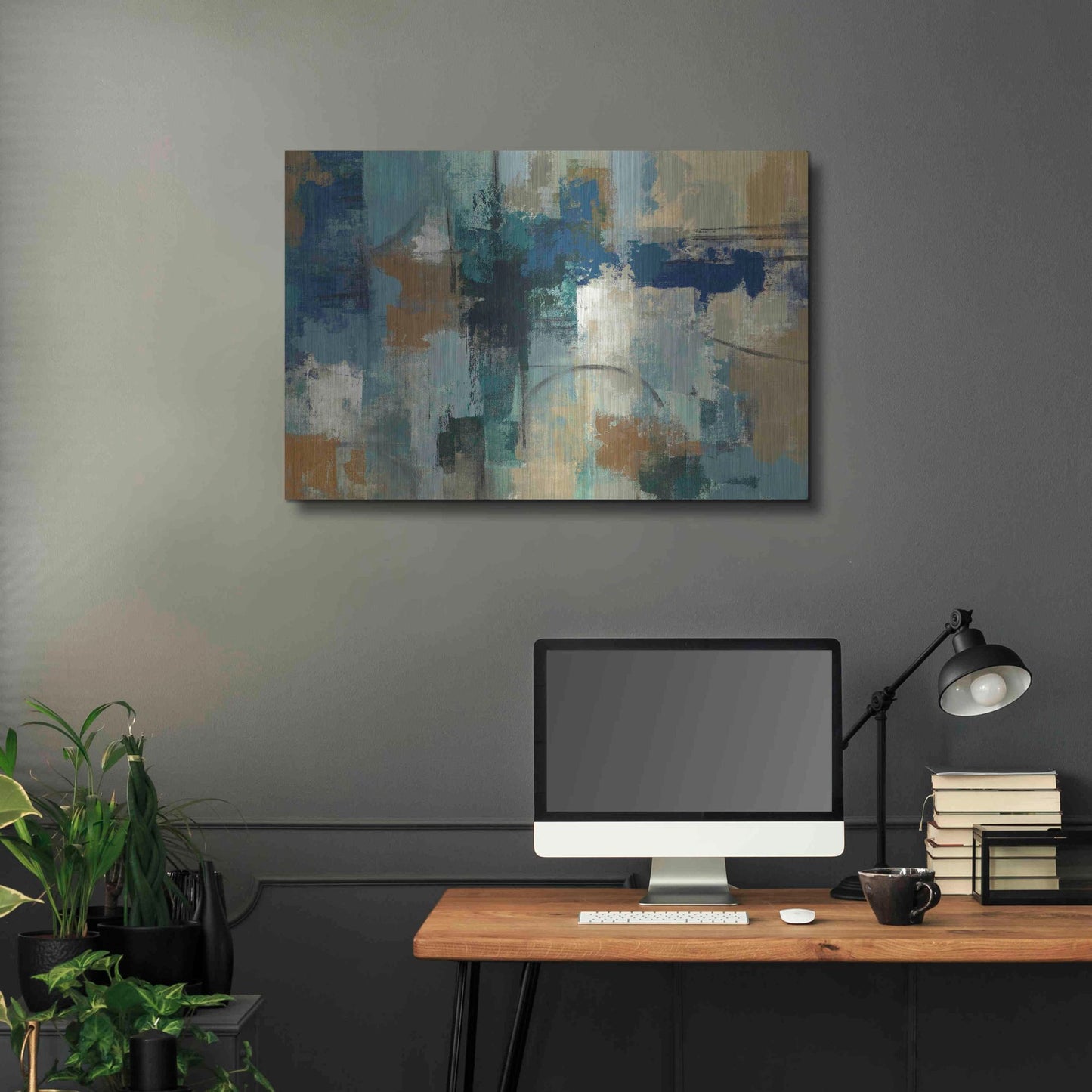 Luxe Metal Art 'Jasper Lagoon' by Silvia Vassileva, Metal Wall Art,36x24