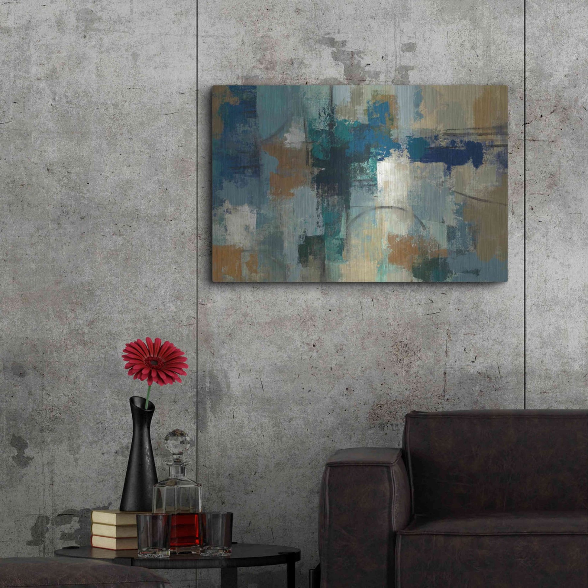Luxe Metal Art 'Jasper Lagoon' by Silvia Vassileva, Metal Wall Art,36x24