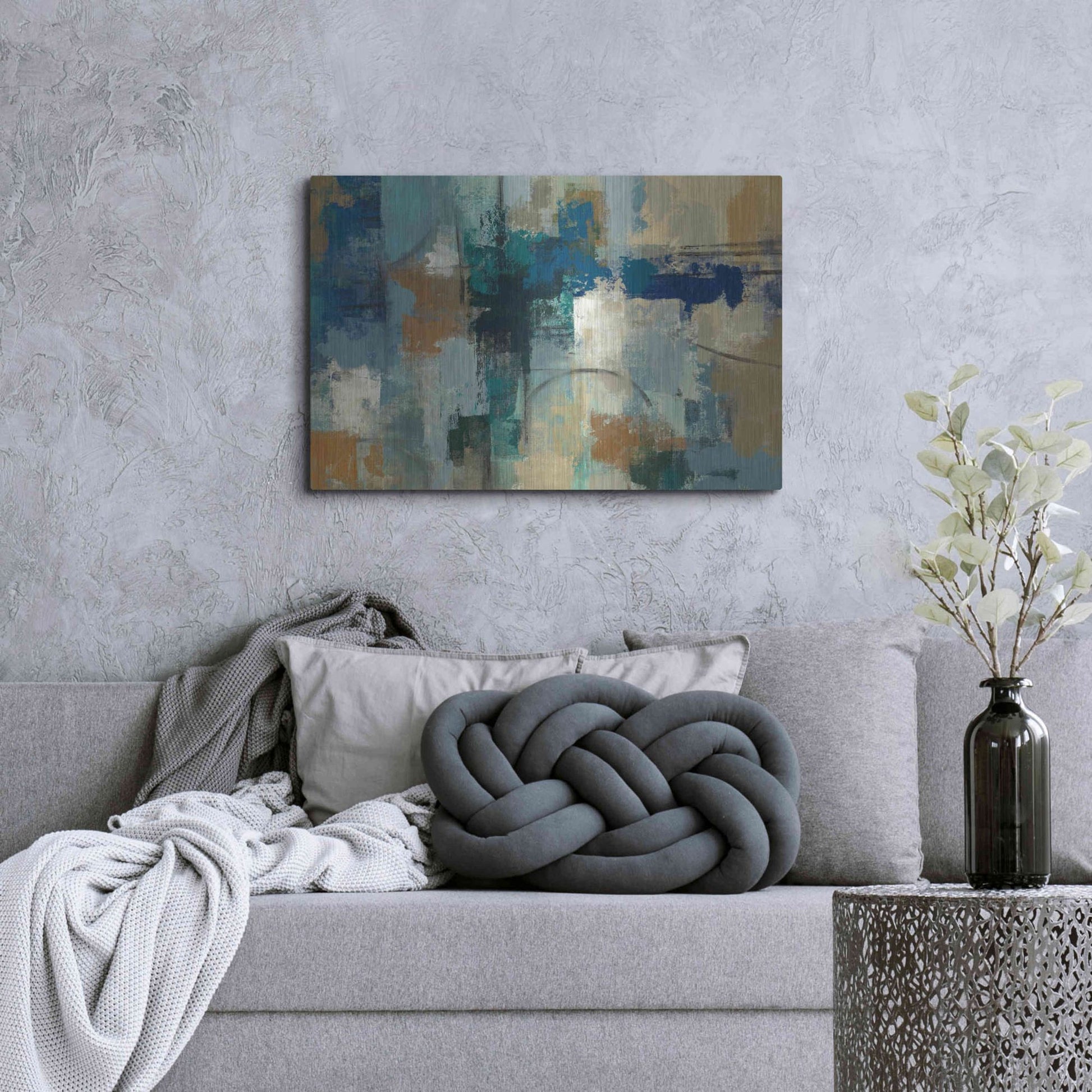Luxe Metal Art 'Jasper Lagoon' by Silvia Vassileva, Metal Wall Art,36x24