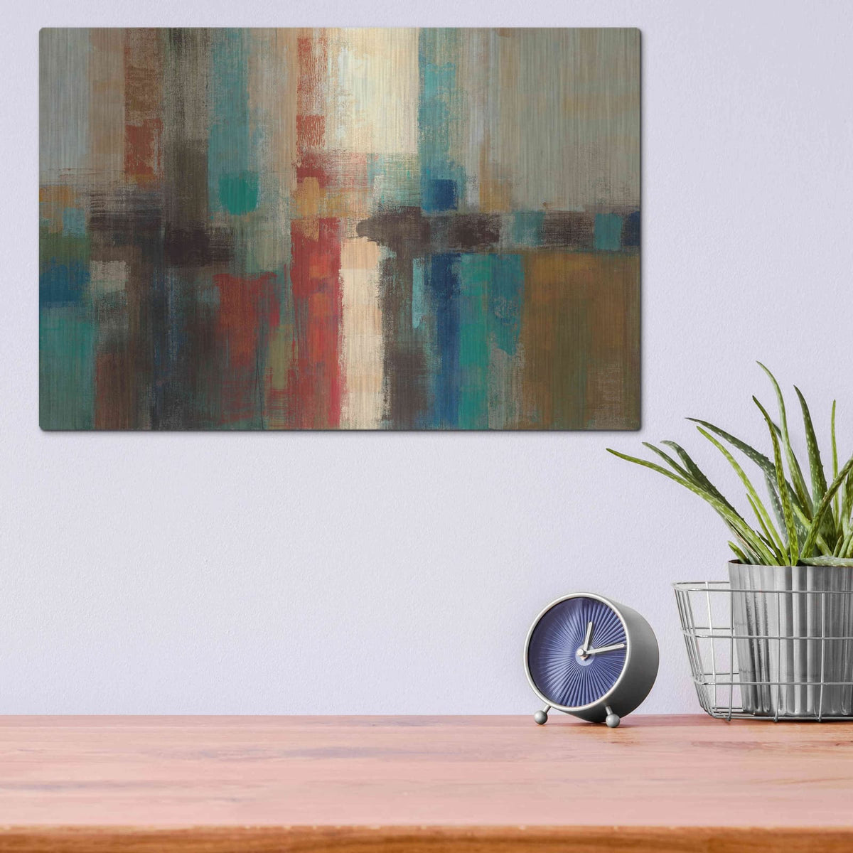 'Aqua Horizon' by Silvia Vassileva – Metal Wall Art, 16x12 room view