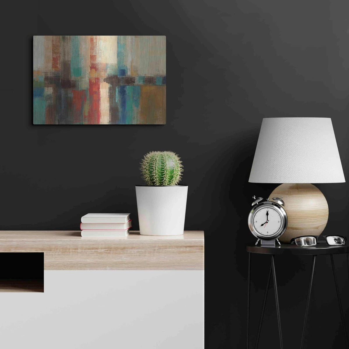 'Aqua Horizon' by Silvia Vassileva – Metal Wall Art, 24x16 room view