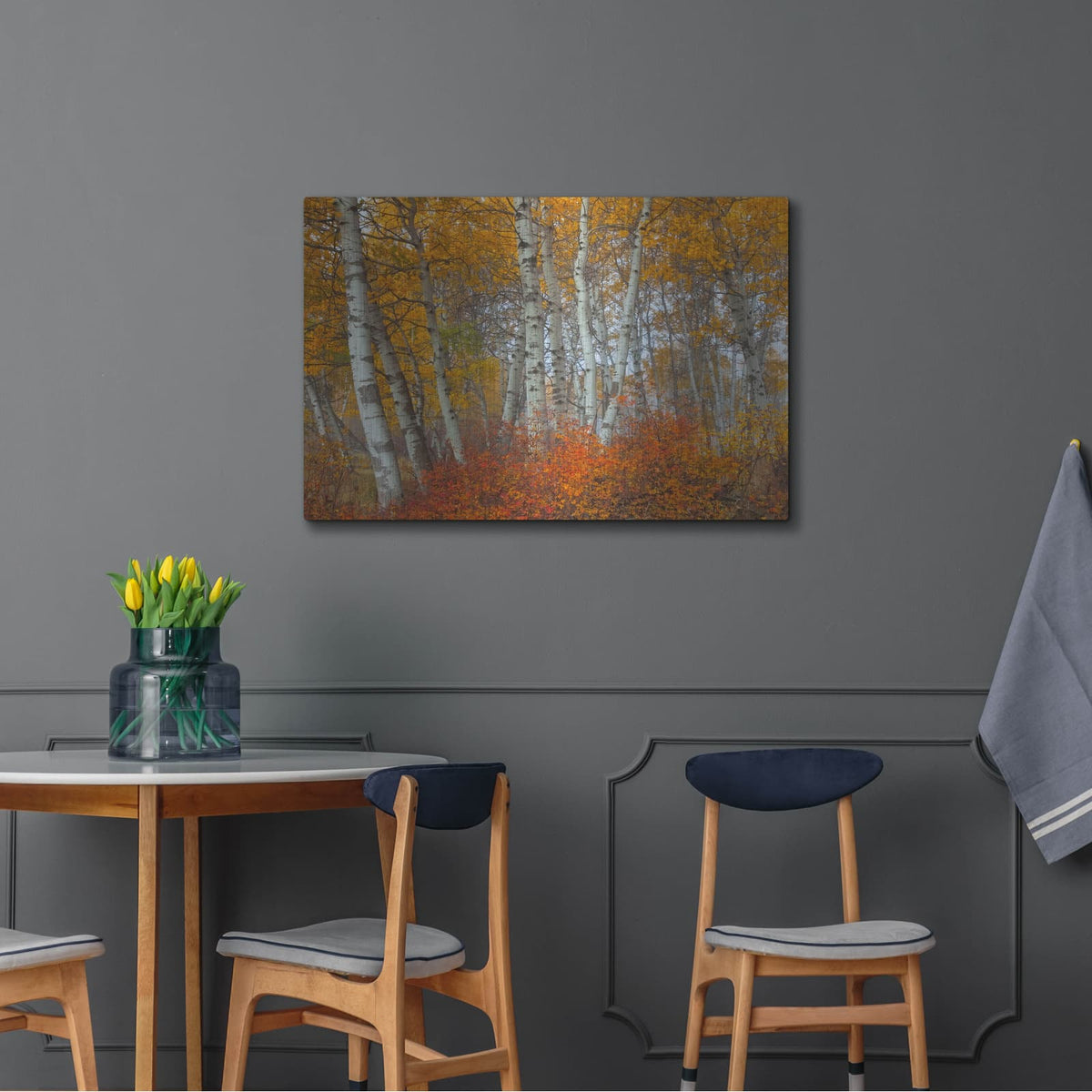 'Morning Aspens' by Jesse Estes – Metal Wall Art, 36x24 room view