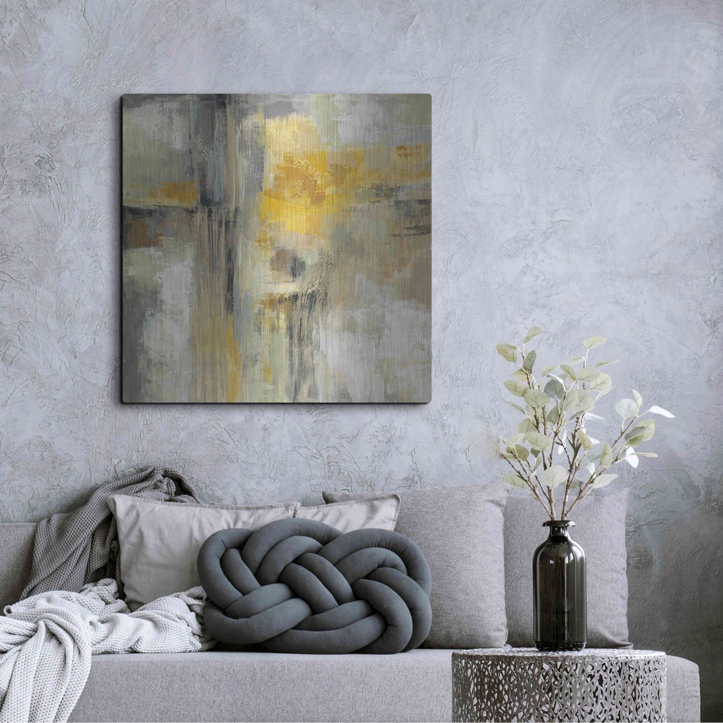 Luxe Metal Art 'Sun and Rain' by Silvia Vassileva, Metal Wall Art,36x36