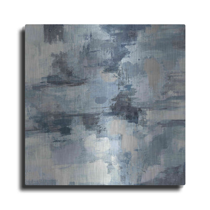 Luxe Metal Art 'In The Clouds Indigo and Gray Crop' by Silvia Vassileva, Metal Wall Art