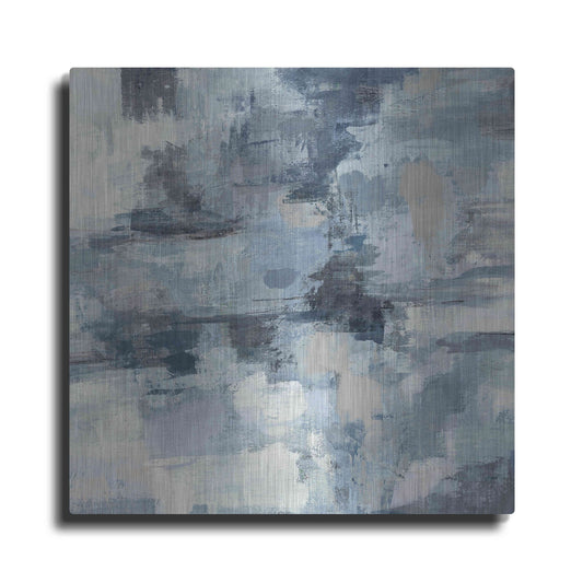 Luxe Metal Art 'In The Clouds Indigo and Gray Crop' by Silvia Vassileva, Metal Wall Art