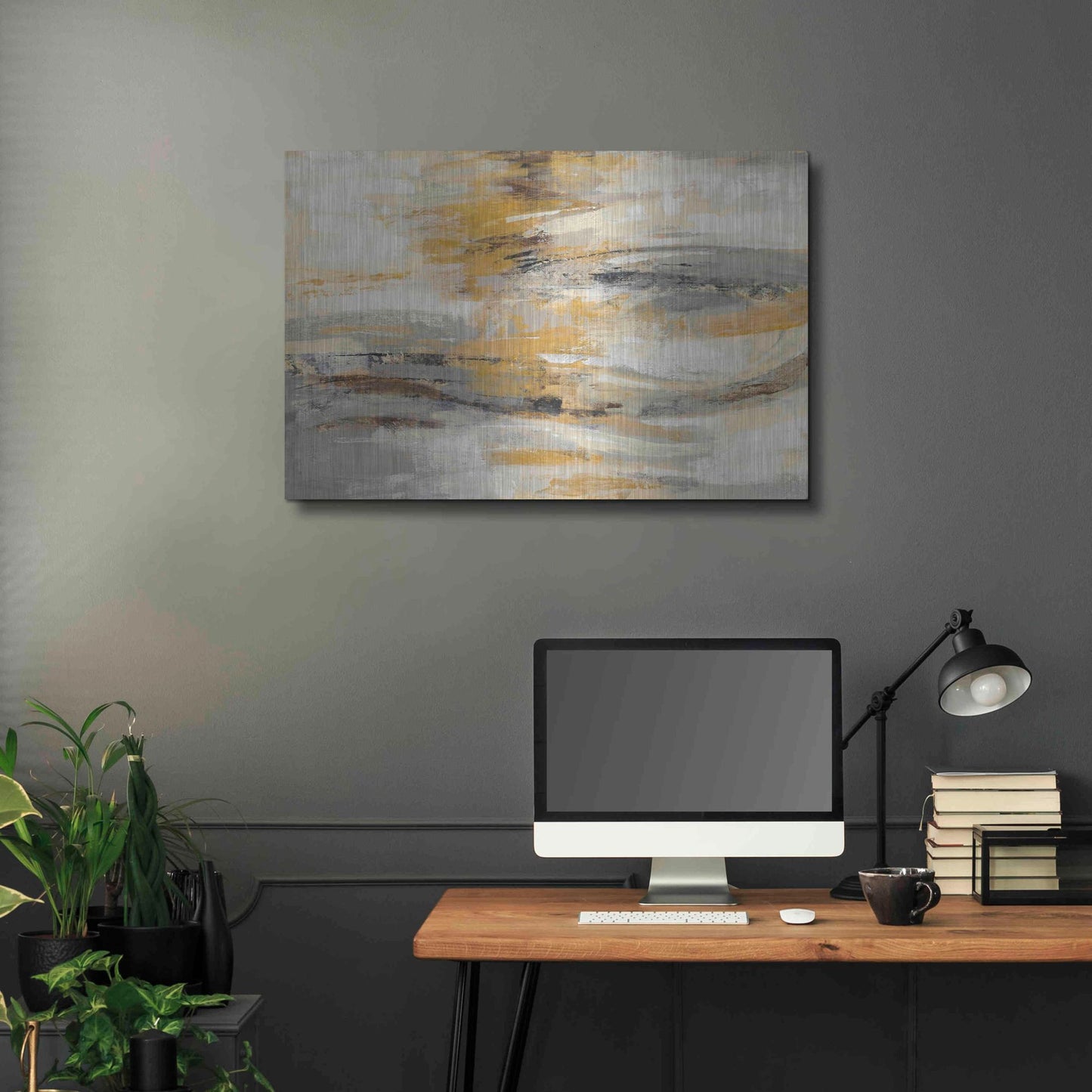 Luxe Metal Art 'Golden Dust' by Silvia Vassileva, Metal Wall Art,36x24