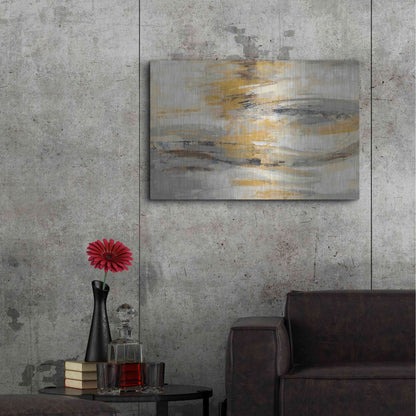 Luxe Metal Art 'Golden Dust' by Silvia Vassileva, Metal Wall Art,36x24