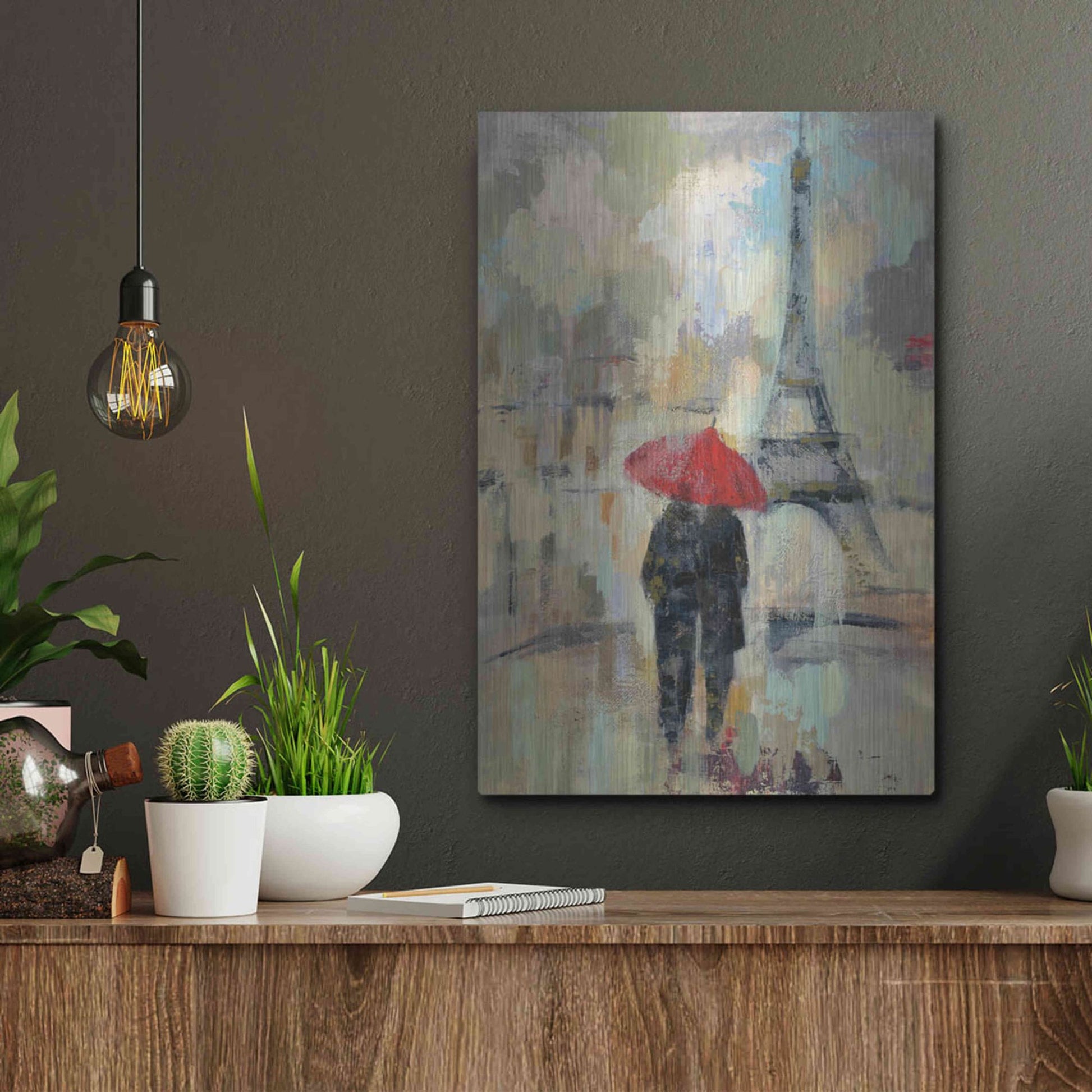 Luxe Metal Art 'Rain in the City II' by Silvia Vassileva, Metal Wall Art,12x16