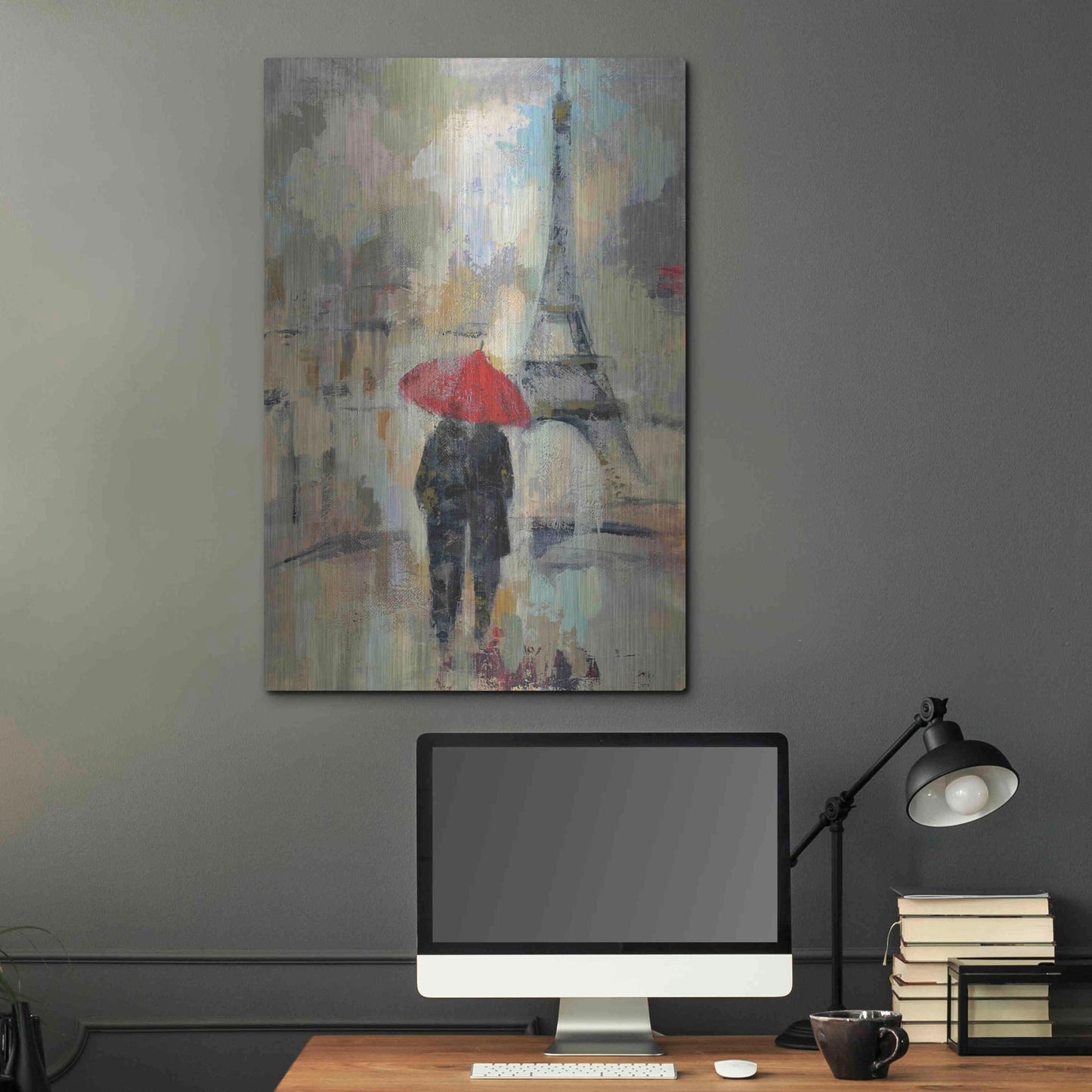 Luxe Metal Art 'Rain in the City II' by Silvia Vassileva, Metal Wall Art,24x36