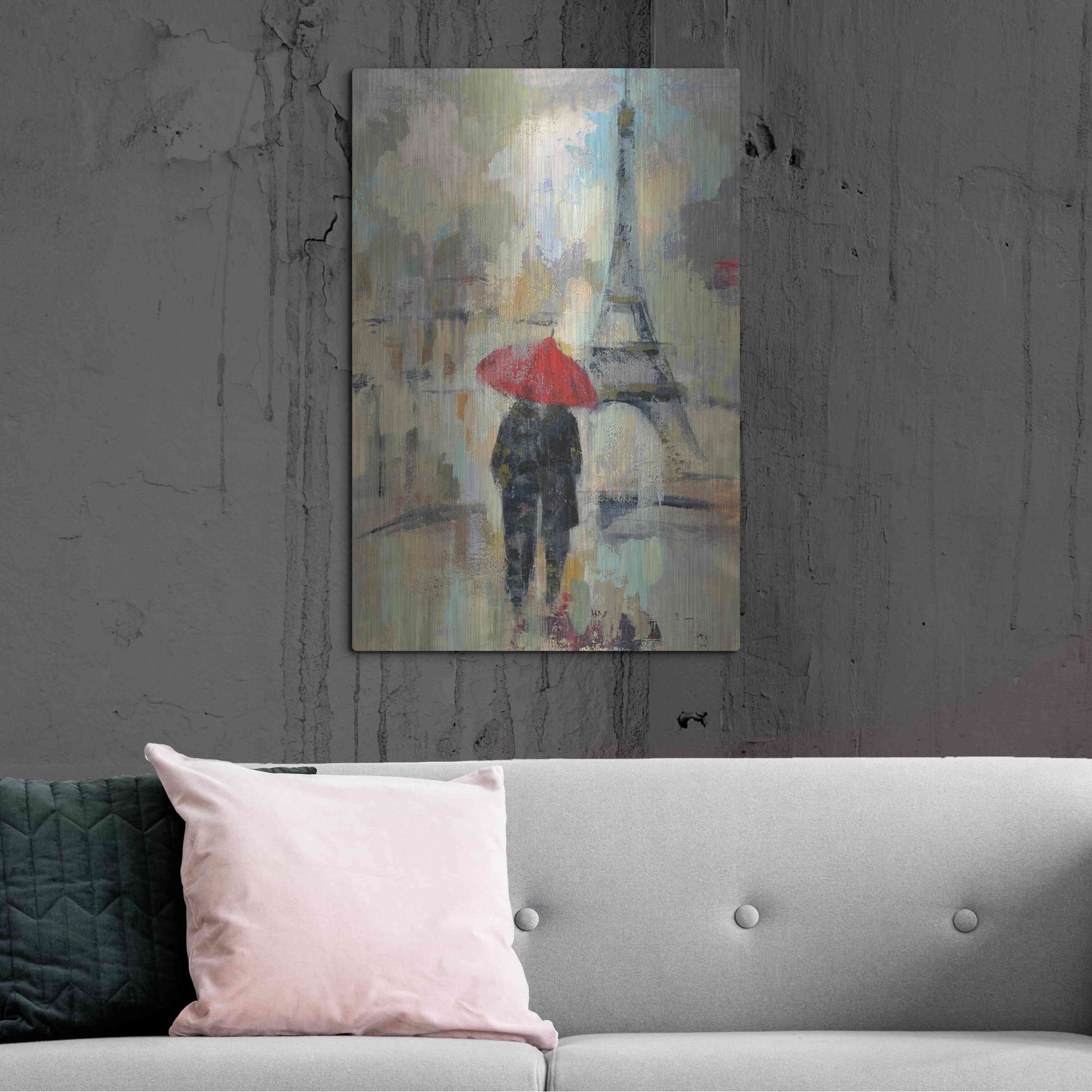 Luxe Metal Art 'Rain in the City II' by Silvia Vassileva, Metal Wall Art,24x36