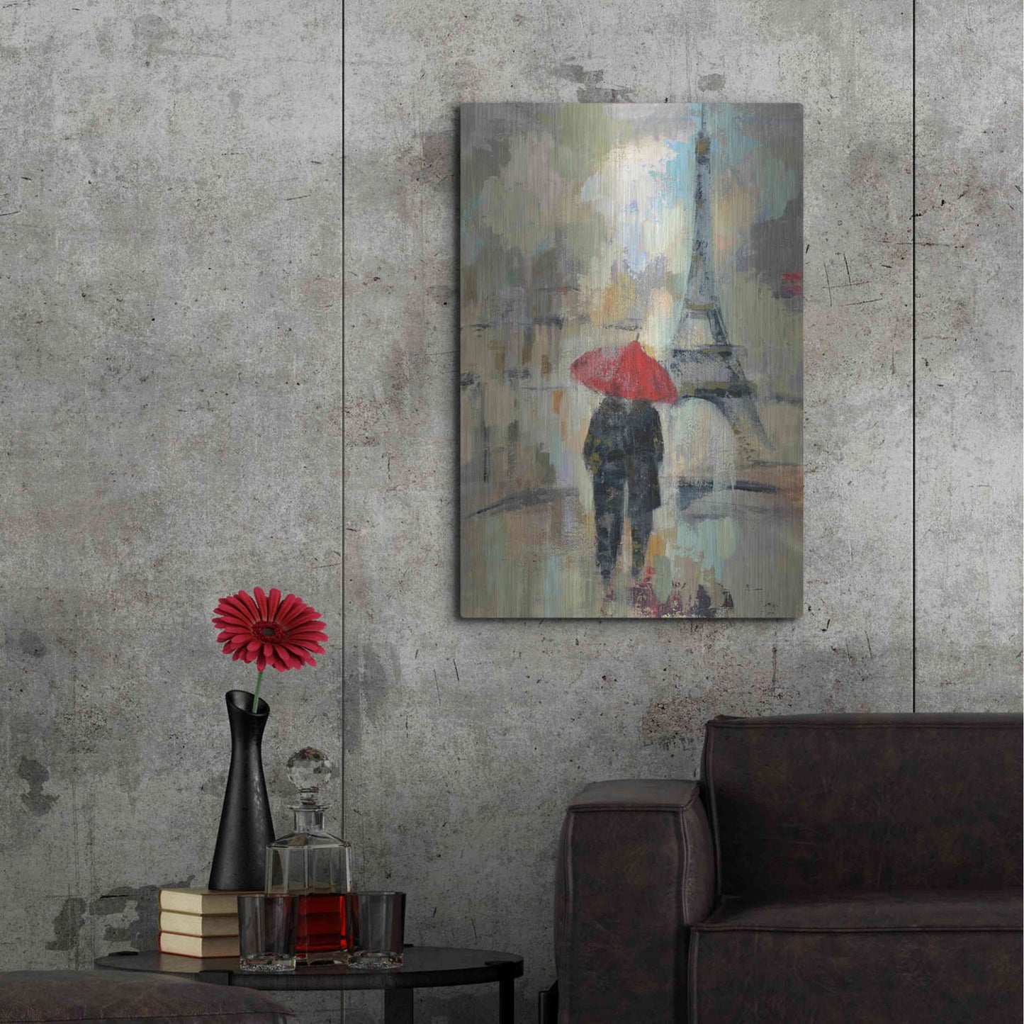 Luxe Metal Art 'Rain in the City II' by Silvia Vassileva, Metal Wall Art,24x36