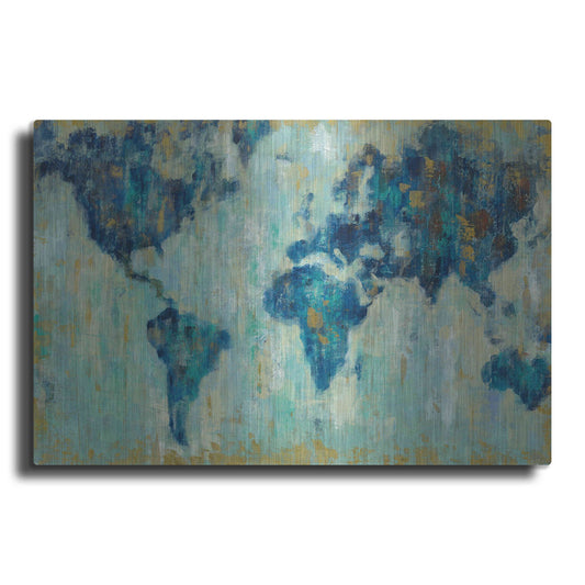 Luxe Metal Art 'Map Of The World' by Silvia Vassileva, Metal Wall Art