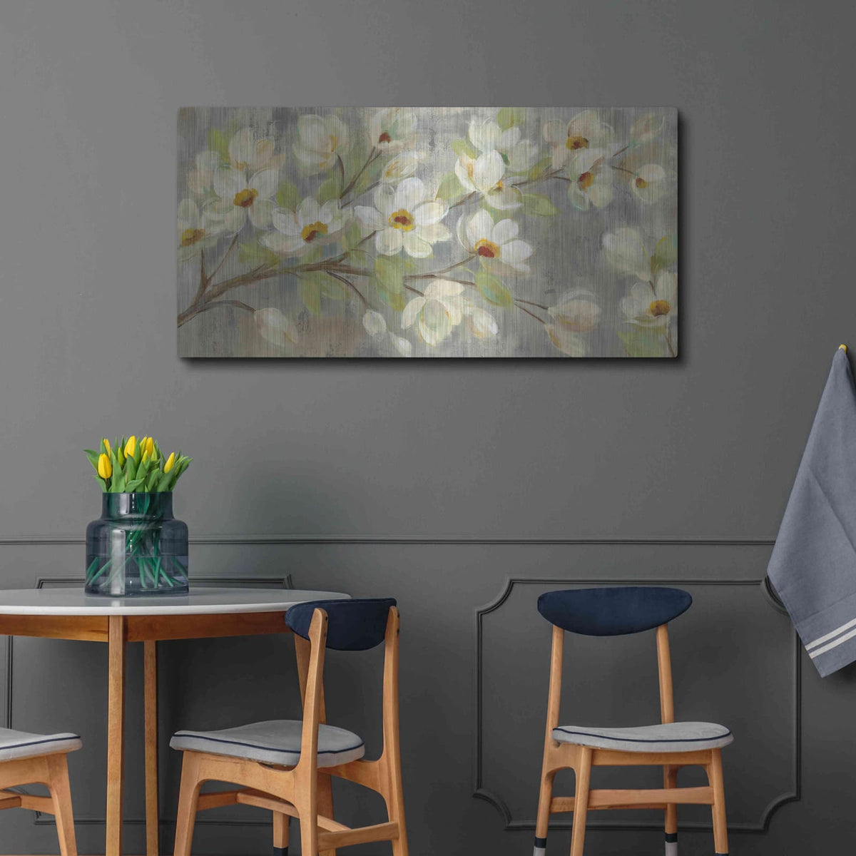 'April Branch' by Silvia Vassileva – Metal Wall Art, 48x24 room view