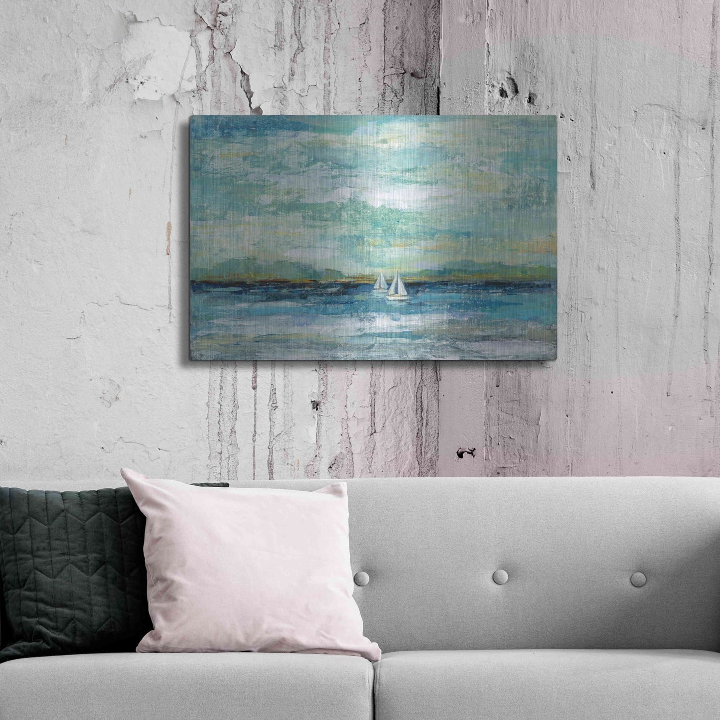 Luxe Metal Art 'Calm Lake Crop' by Silvia Vassileva, Metal Wall Art,36x24