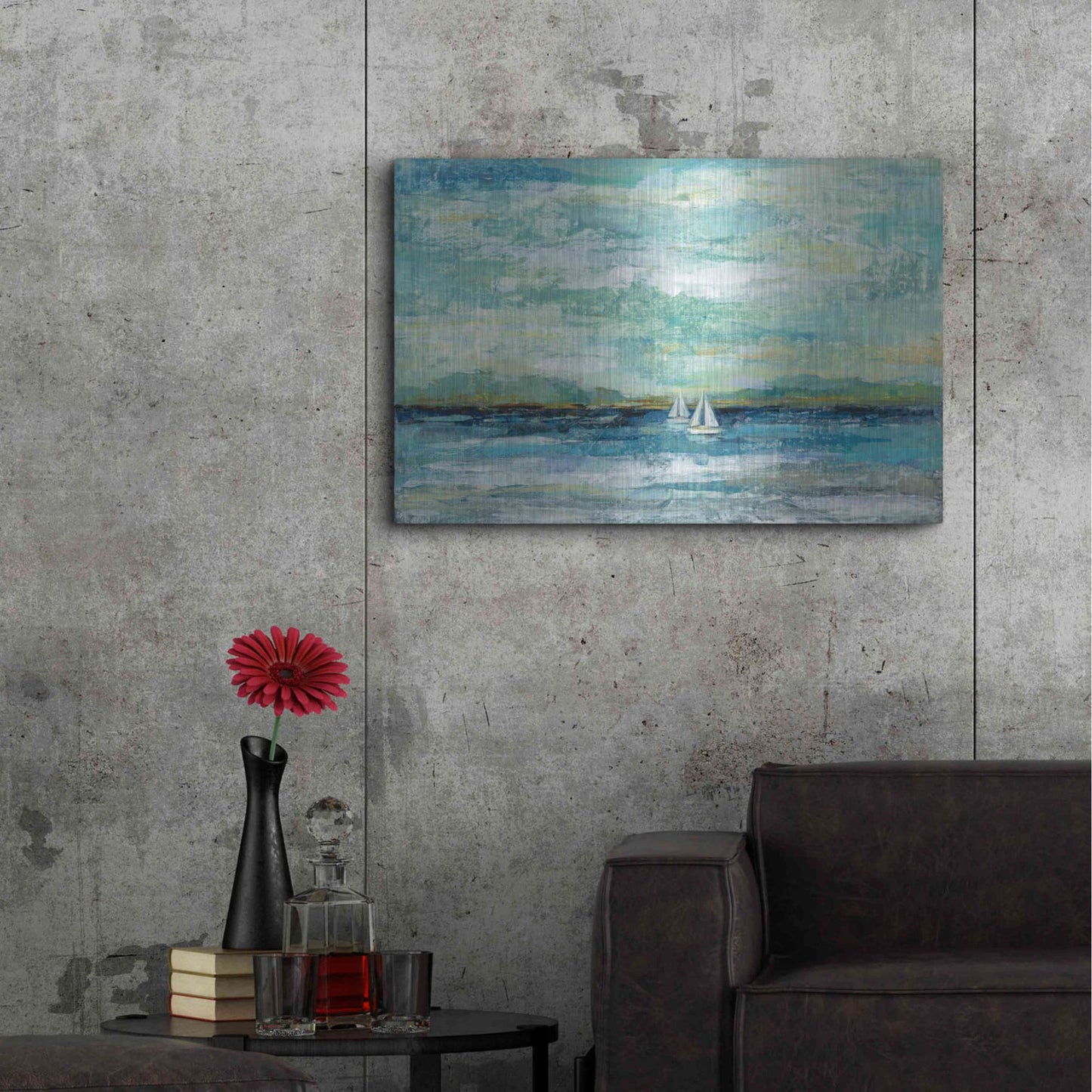 Luxe Metal Art 'Calm Lake Crop' by Silvia Vassileva, Metal Wall Art,36x24