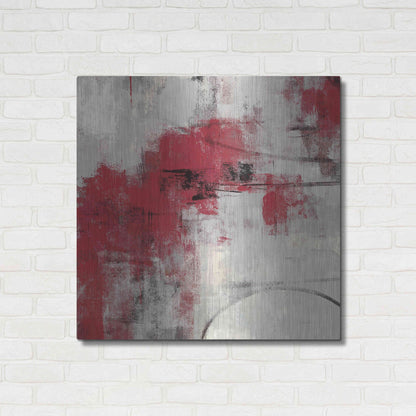 Luxe Metal Art 'Stone Gardens II Red' by Silvia Vassileva, Metal Wall Art,36x36