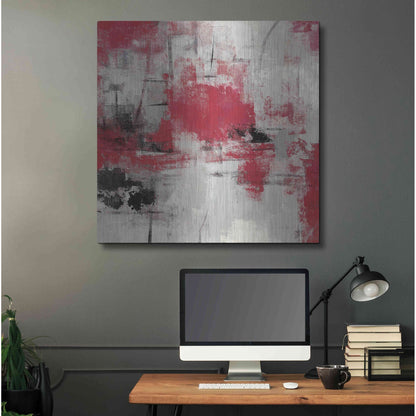 Luxe Metal Art 'Stone Gardens III Red' by Silvia Vassileva, Metal Wall Art,36x36