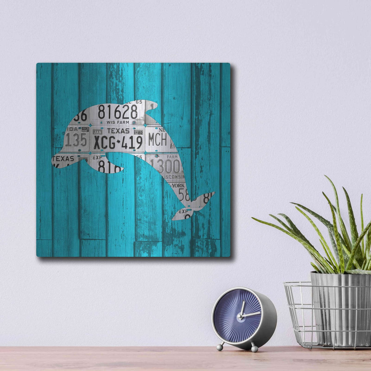 'Dolphin' by Design Turnpike – Metal Wall Art, 12x12 room view