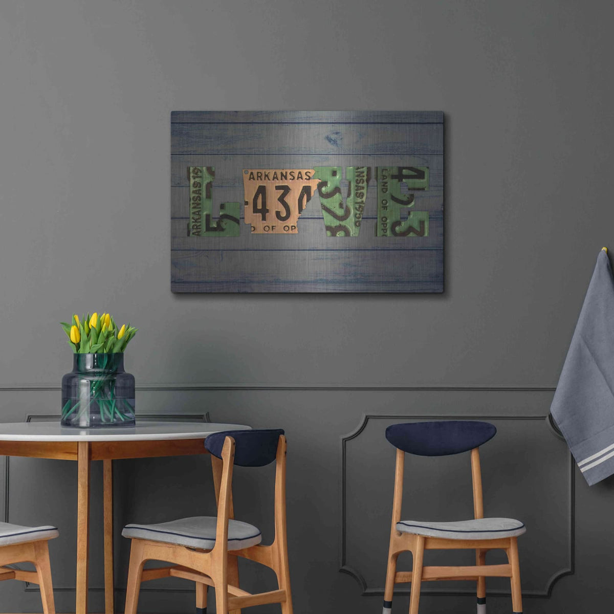 'AR State Love 2' by Design Turnpike – Metal Wall Art, 36x24 room view
