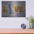 'DE State Love' by Design Turnpike – Metal Wall Art, 16x12 room view