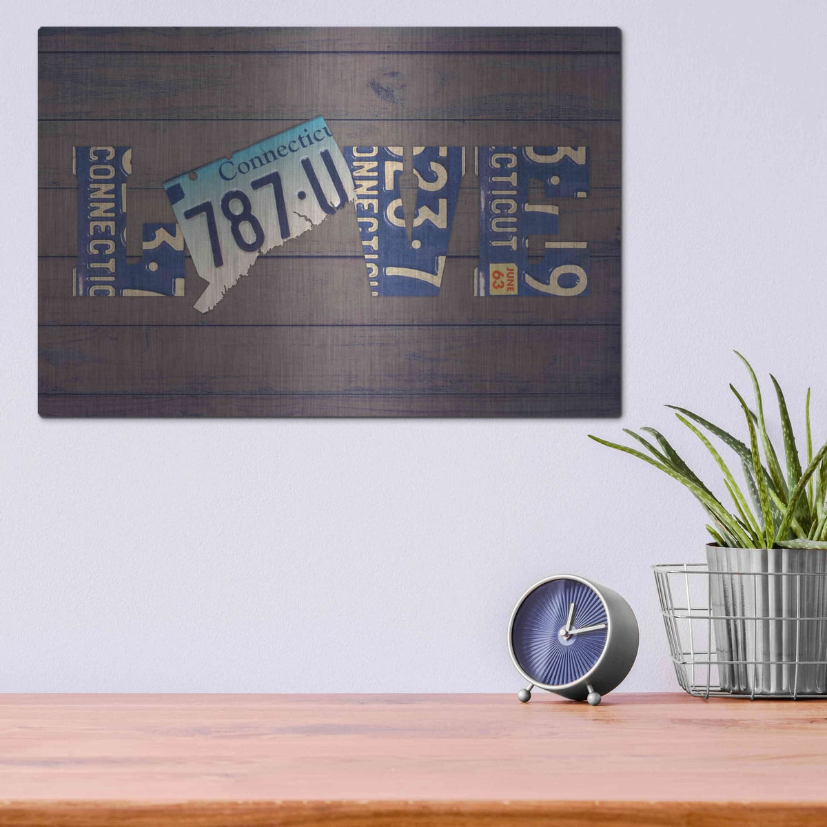 'CT State Love' by Design Turnpike – Metal Wall Art, 16x12 room view