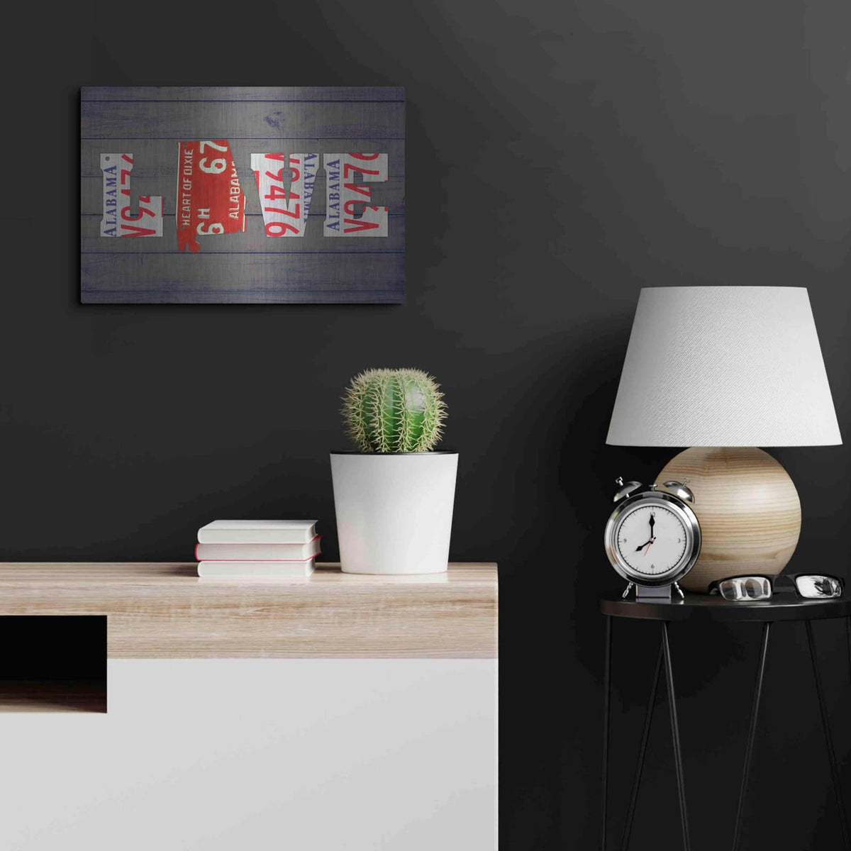'AL State Love' by Design Turnpike – Metal Wall Art, 24x16 room view