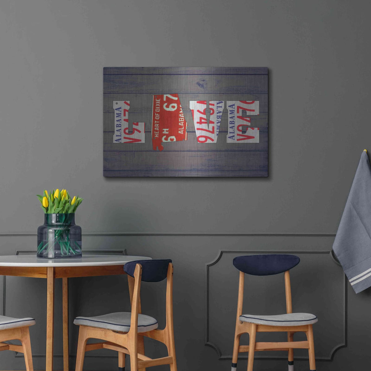 'AL State Love' by Design Turnpike – Metal Wall Art, 36x24 room view